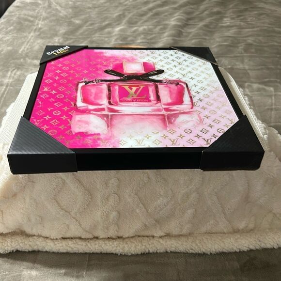 Crystal Luxe Designer Perfume Luis Vuitton Print Pictured Drawing Art Room Decor - Picture 8 of 8